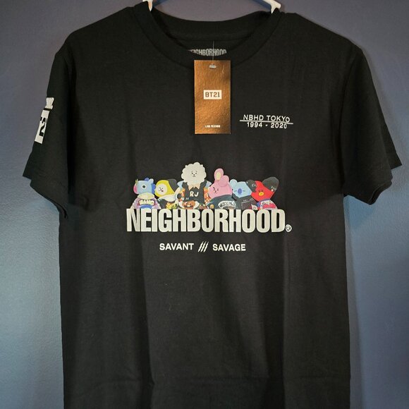 Share BT21 x Neighborhood Savant/Savage Collection Size Small Black T-Shirt - Picture 1 of 3